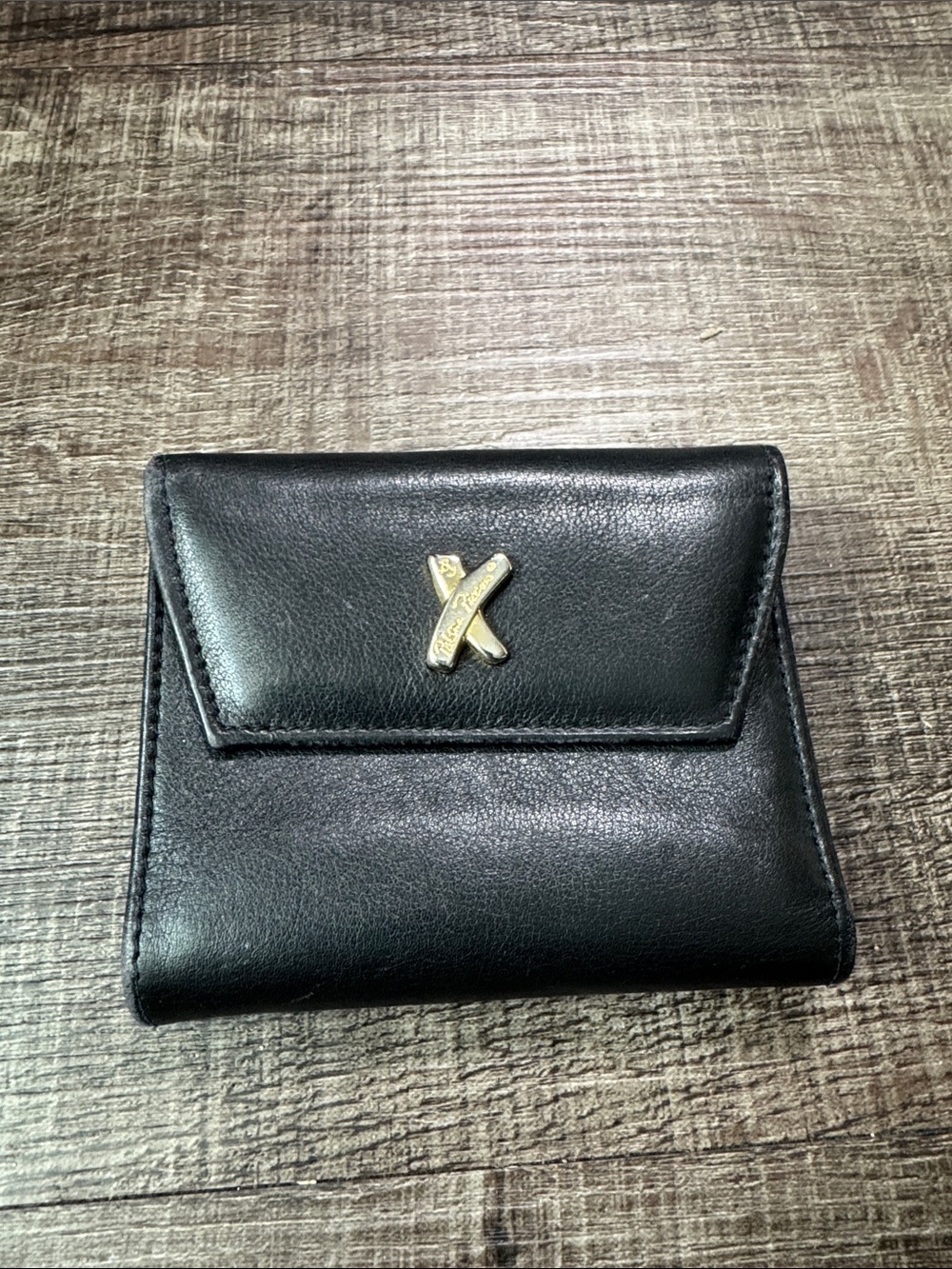 vintage Paloma Picasso black leather wallet